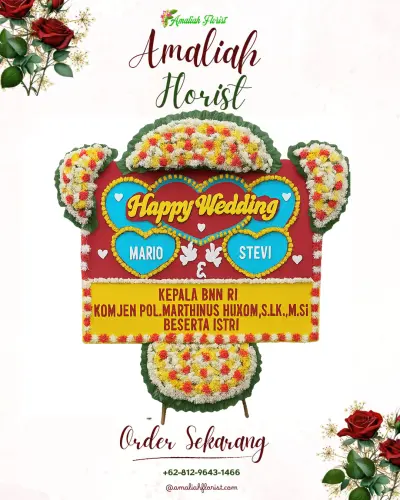 Karangan Papan Bunga Pernikahan di Ogan Baru